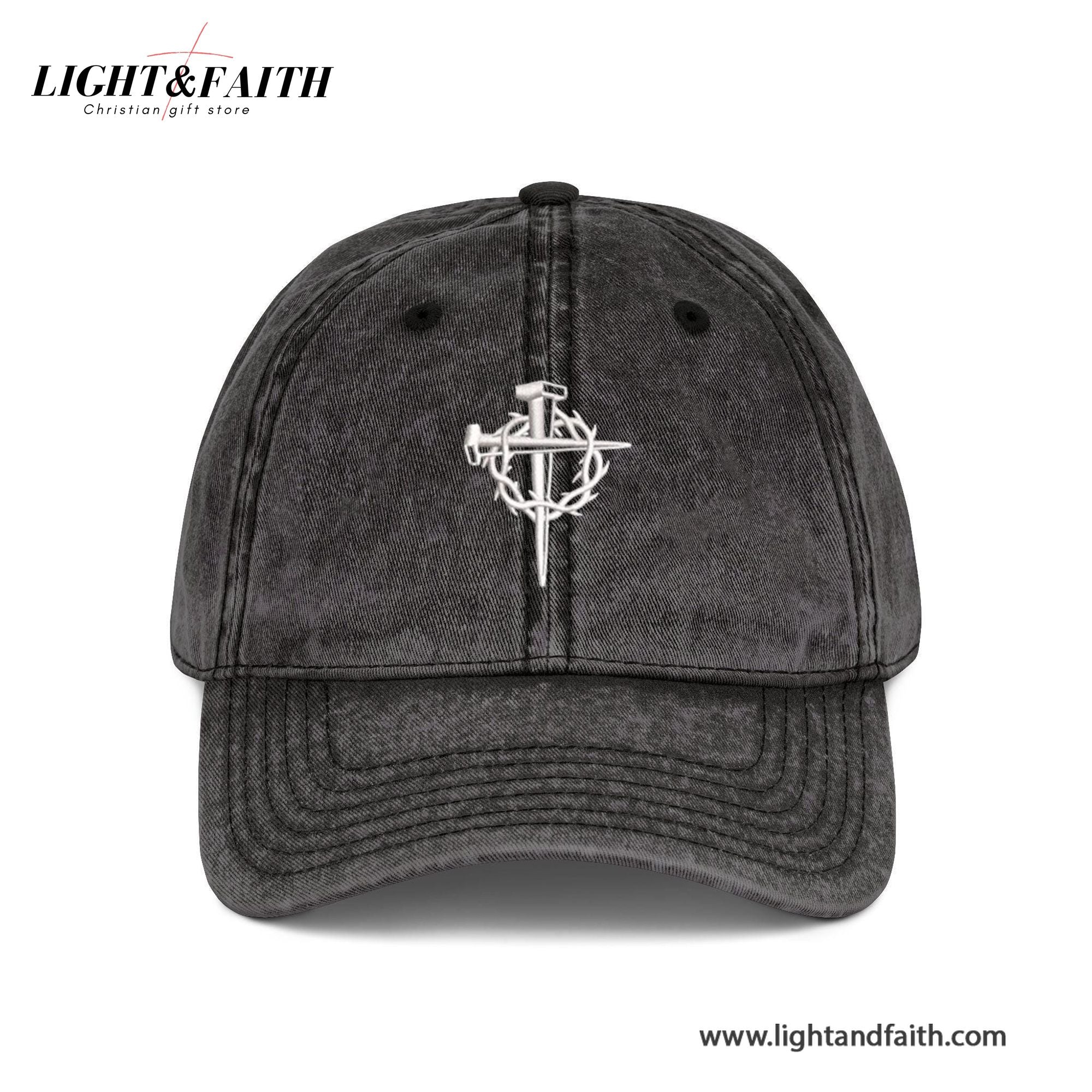 Jesus Cross Embroidered Washed Cap, Washed Christian Cap For Men And Women, Symbol Of Jesus’ Sacrifice And Redemption, Gift For Christian LAFH13